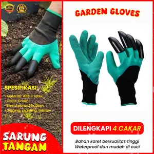 Sarung tangan berkebun satu pasang plus 4 cakar menggali tanah latex