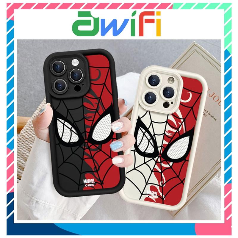 Ốp lưng iphone camera viền cao spider nền đỏ 6s/6plus/7/8/plus/x/xs/11/12/13/14/15/pro/max/plus/promax - Awifi Case U1-8