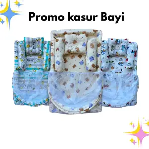 Moysbaby Kasur Bayi Kelambu Lepas Pasang Set Bantal Guling Ukuran 82x52x9cm Bahan Polymicro Lembut Aman untuk Tidur Bayi