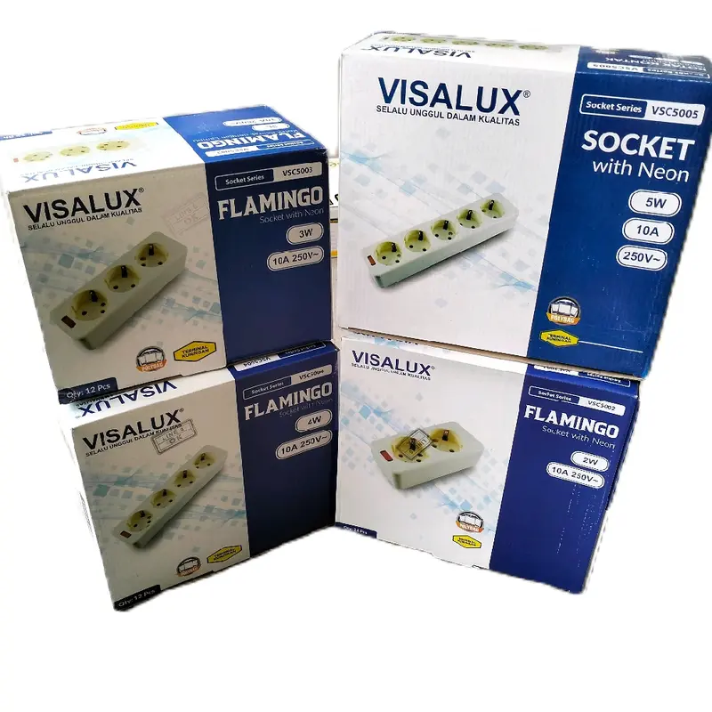 Stop Kontak Kotak Arde Visalux 2-5 Way - Soket Listrik Multifungsi dengan Kapasitas Daya Optimal Kabel 0