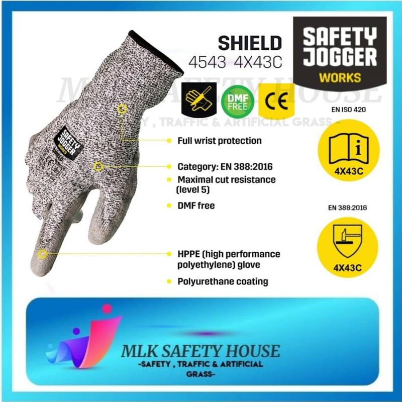 Safety Jogger SHIELD 4543 Anti-Cut Resistant (4X43C) Work Gloves ...