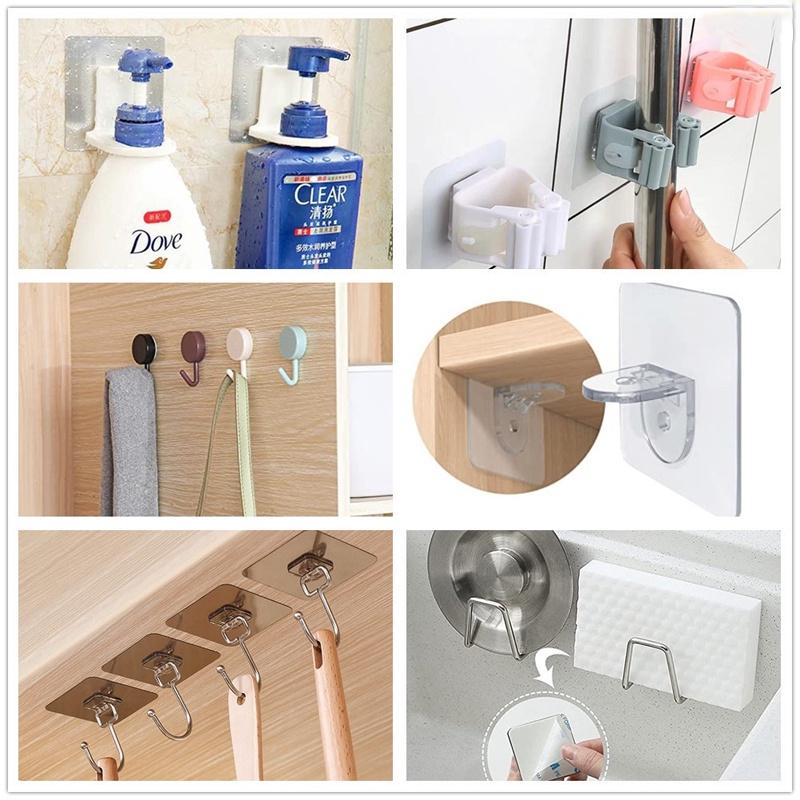 Product Introduction of Móc bộ dụng cụ, Móc treo tường Tự dính, Miếng dán cho móc nhà bếp, Móc Treo Chắc Chắn và liền mạch, Móc lưu trữ 9