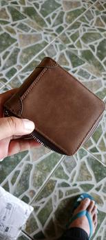 Product Review of Dompet kulit dengan zip untuk lelaki, dompet kecil, pemegang kad, Carteira Masculina Couro, dompet, Porte Monnaie, beg wang from A**E 0