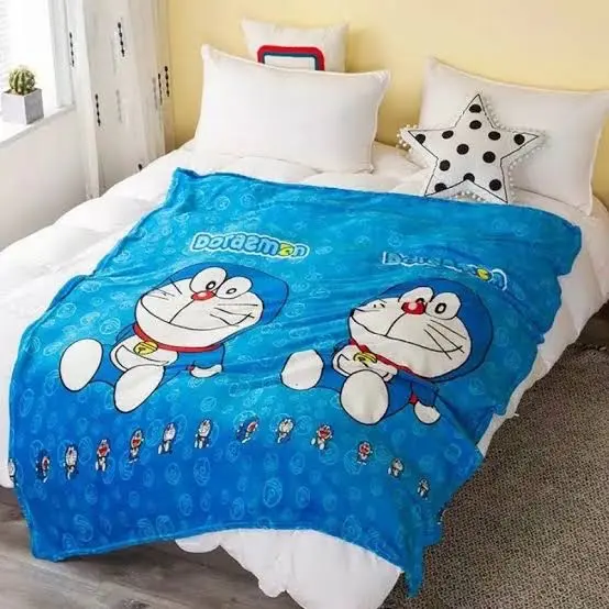 Selimut bulu Tidur Anak Karakter frozen biru Ukuran 140x190 Terbaru 1