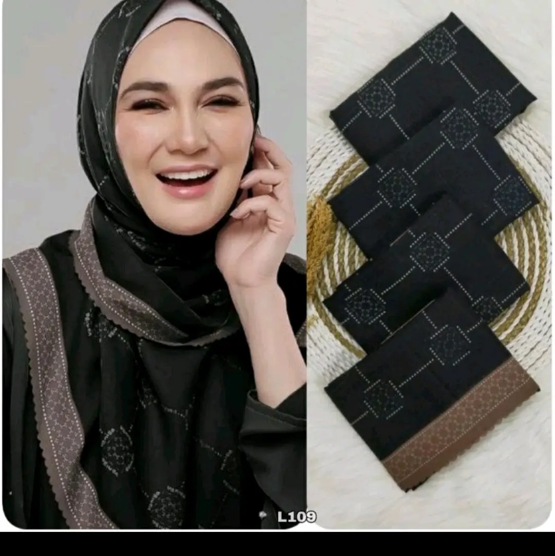 Kerudung Ungu Segi Empat Voal Premium Polos/Motif - Ukuran Standar Dewasa 115x115 - Casual Square Jilbab Nyaman