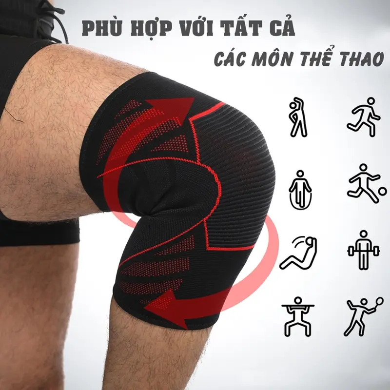 Băng Gối Thể Thao AOLIKES Bảo Vệ Đầu Gối Nam Nữ Bó Gối Chính Hãng Giá Rẻ Pickleball Chạy Bộ Gym Yoga Cầu Lông Đạp Xe 6