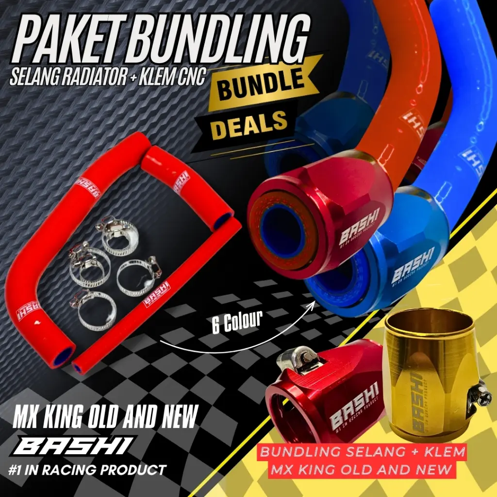 Bashi Paket Selang Radiator Coolant Hose Include Klem CNC YAMAHA MX KING OLD AND NEW Y3 Engine Motor Motorcycle