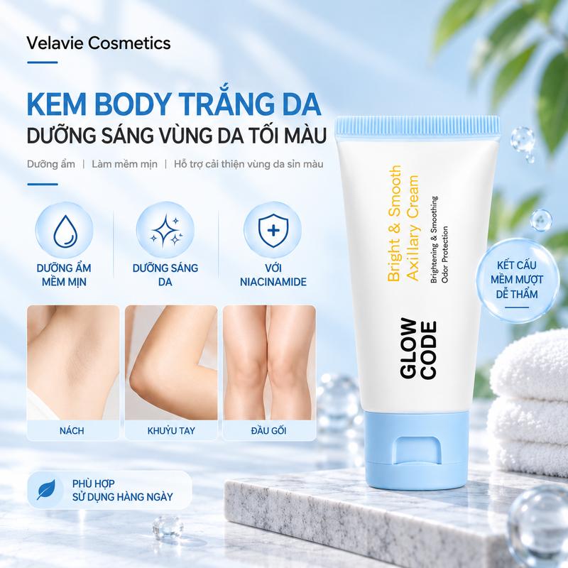 Kem Body Trắng Da Glowcode dưỡng trắng nách giảm thâm nách khuỷu tay Đầu gối…