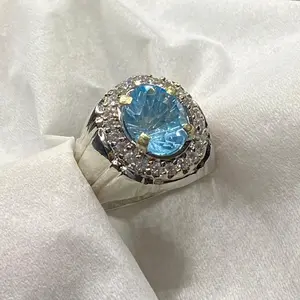 Batu Permata Blue Topaz Cutting Custom