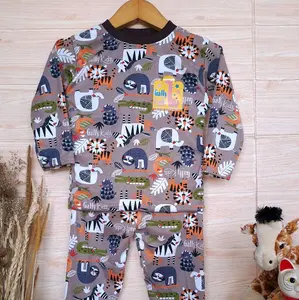 Piyama Anak Premium Lengan Panjang Unisex Kids Motif Karakter Hewan Bahan Full Printing Fashion Celana baju
