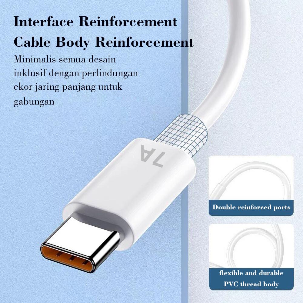 Kabel pengisi daya ponsel tipe-c pengisian daya super cepat 7A putih cocok untuk kabel data Huawei Xiaomi 100w Panjang Konektor Cable Hitam Kabel pengisi daya ponsel tipe-c pengisian daya super cepat 7A putih cocok untuk kabel data Huawei Xiaomi 100w Panjang Konektor Cable Hitam