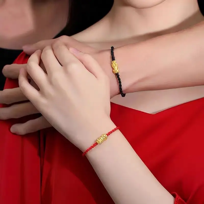 Vòng Tay Tỳ Hưu Zhaocai, Dây Đỏ Và Dây Đen, Dành Cho Nam Và Nữ 7