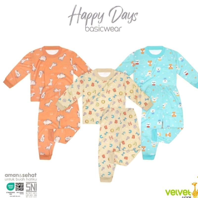 V004 VELVET JUNIOR Setelan Baju Oblong Panjang Stelan Katun Celana Anak Perempuan Laki Laki 0