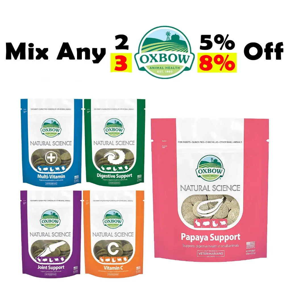 Oxbow Natural Science Small Animal Supplements | Rabbit Guinea Pig Chinchilla Hamster Gerbil