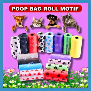 PSWT- Kantong Sampah Kucing Kantong Pup Kucing Anjing Poop Bag Anjing Plastik Pup Murah 15pcs/roll