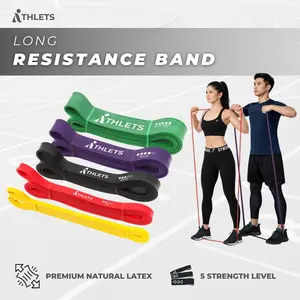 ATHLETS Resistance Band Panjang Power Band Karet Fitness Gym Yoga Stretch