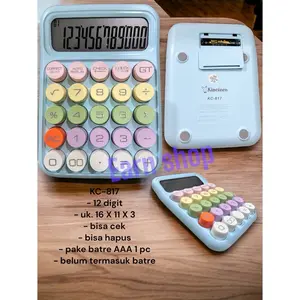 Kincizen KC-817 Kalkulator macaron dopamin dot boba 12 digit check and correct