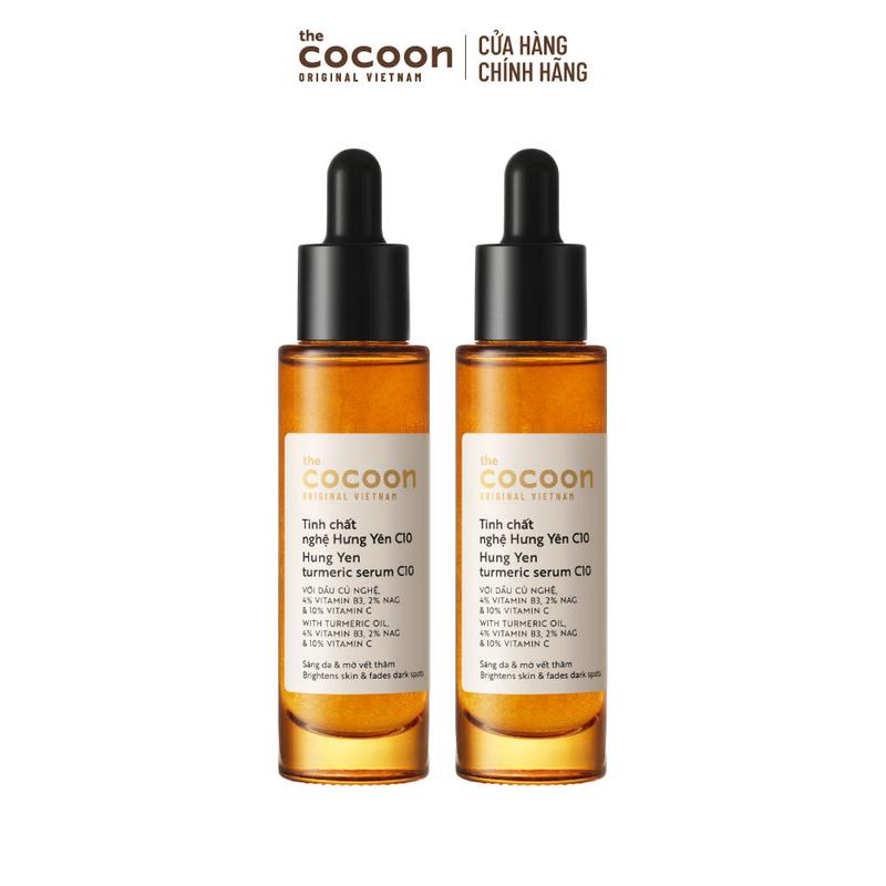  COMBO 2 Tinh chất nghệ Hưng Yên C10 - 10% Vitamin C  serum  Cocoon sáng da chuyên sâu & mờ vết thâm 30ml 