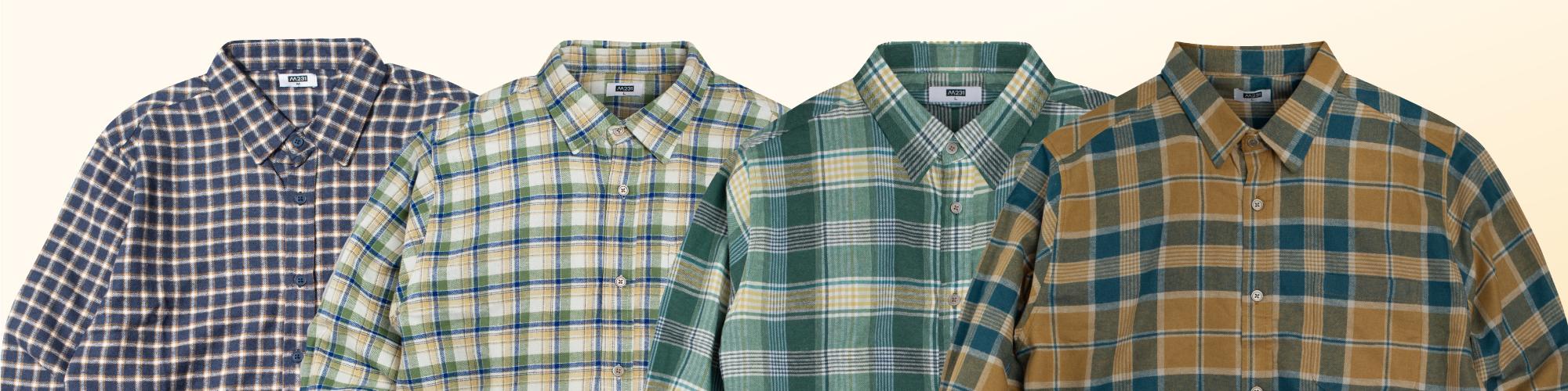 M231 Kemeja Pria Flannel Panjang Coklat 0292