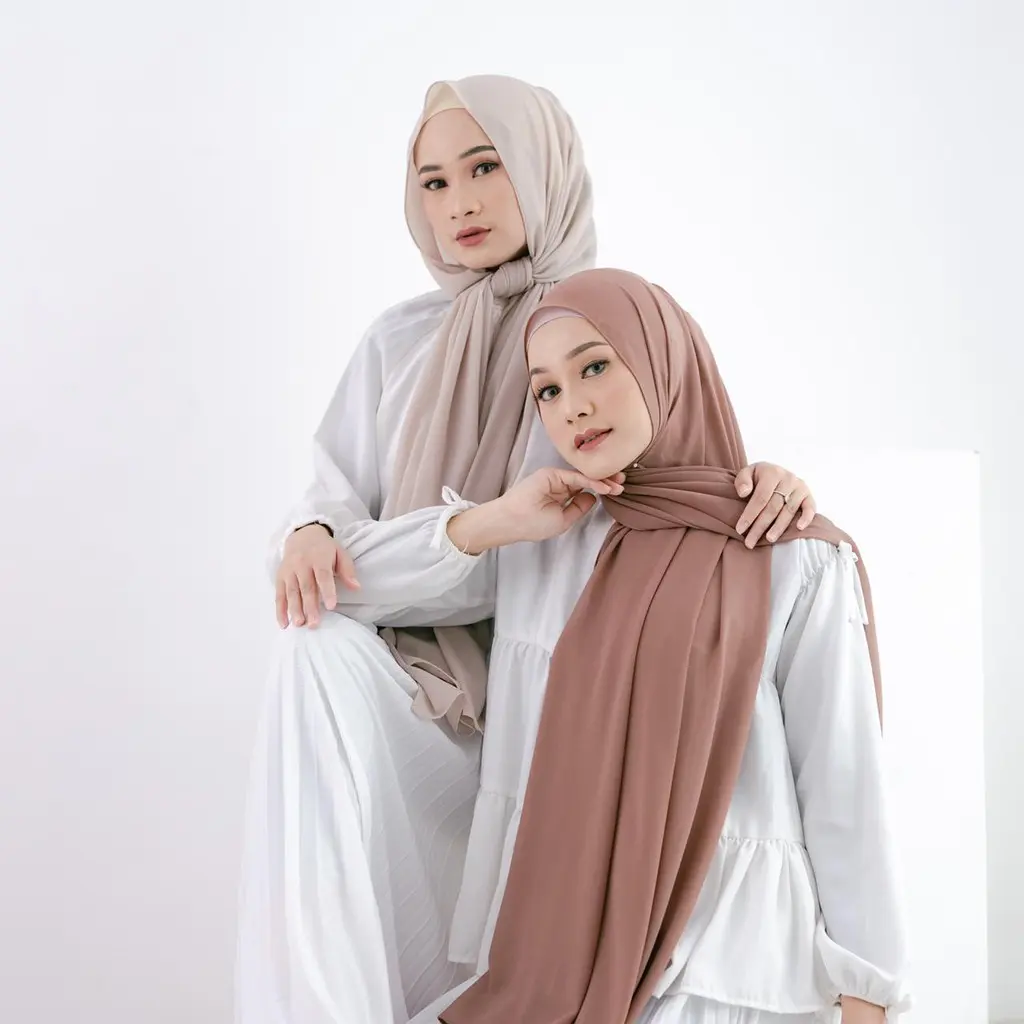 Ayasha Hijab - Pashmina Ceruty Baby Doll Premium Kerudung Daily Basic Jilbab Pasmina Ceruti 175x75 cm