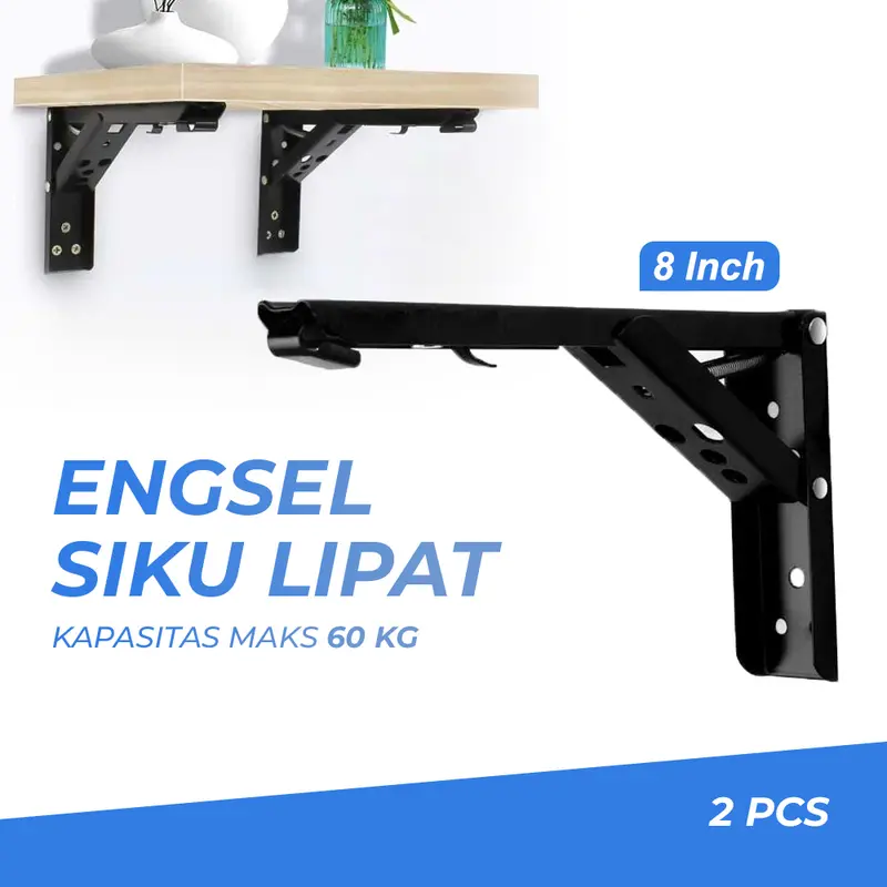 COD XIDA Bracket Siku Rak Dinding Penyangga Stainless Steel 60kg 2 PCS - NED-6112 Terbaru 0