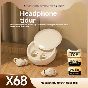 X68 Sleep Bean Mini Wireless Earbuds Touch Noise Reduction Headphone In-Ear nirkabel TWS Bluetooth earphone Panggilan Jelas Bass headset Dual-Ear Earbuds Berumur Tahan Lama