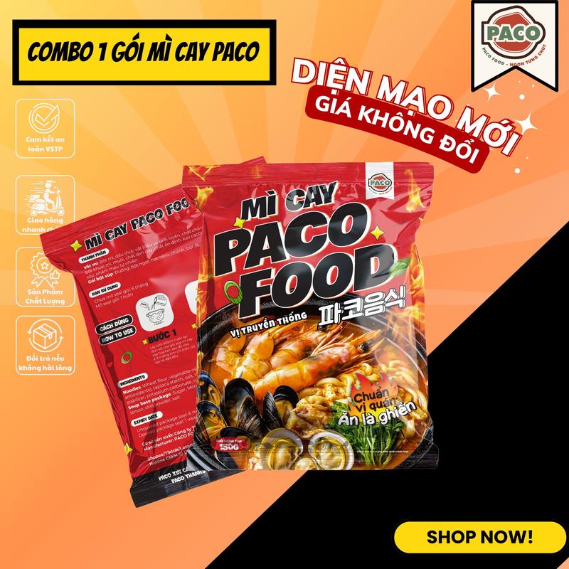 1 GÓI MÌ CAY KÈM BỘT SÚP NHÀ PACO FOOD-FOOD