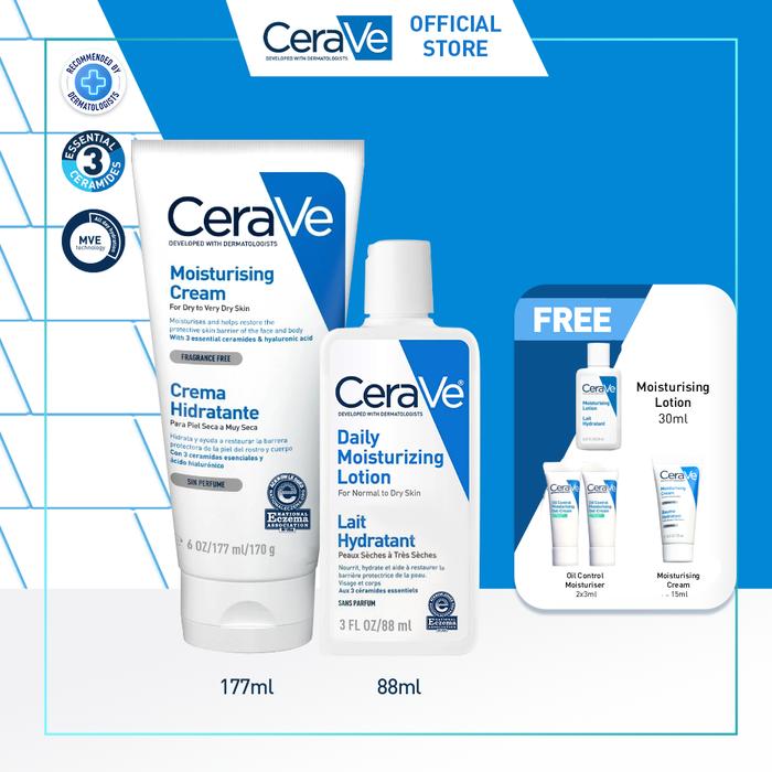 Gambar CeraVe Best Selling Moisturisers (Lotion + Cream) + FREE Gifts dari CeraVe ID Kota Tangerang Tokopedia