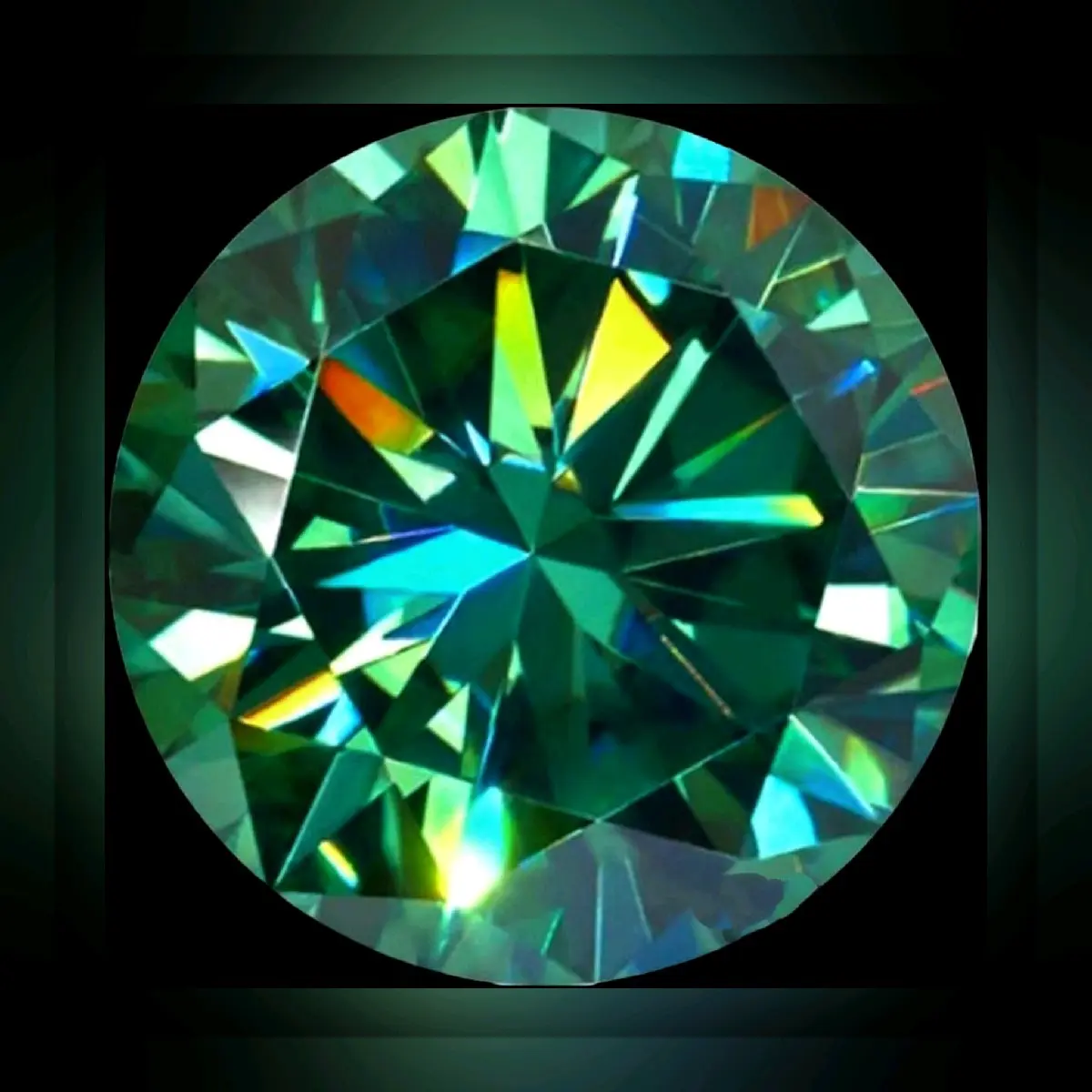 Permata Berlian Green Moissanite