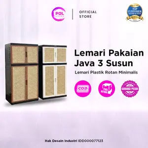 POL - Lemari Pakaian Java 3 Susun Plastik