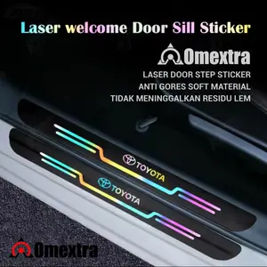 4pcs Foot Step Carbon Leather Indomextra Car Door Step SillPlate Mobil