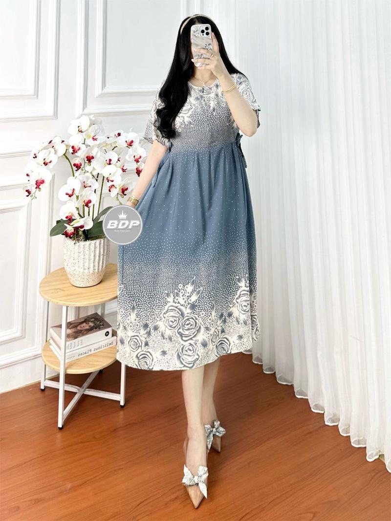 Product Introduction of Daster Chibi Luna Rayon Premium Grade A Tebal halus adem murah busui resleting bumil dress homedress Wanita Midi Motif Kimono Pendek Tidur Panjang tali samping 9