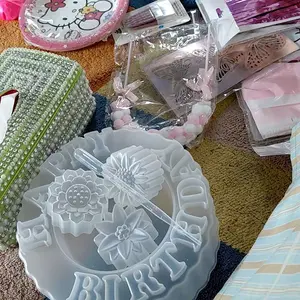 PAKET HAPPY BIRTHDAY (3 PCS Cetakan bunga + 1 cetakan HAPPY BIRTHDAY + 1 pcs pipet tetes 1 ml)