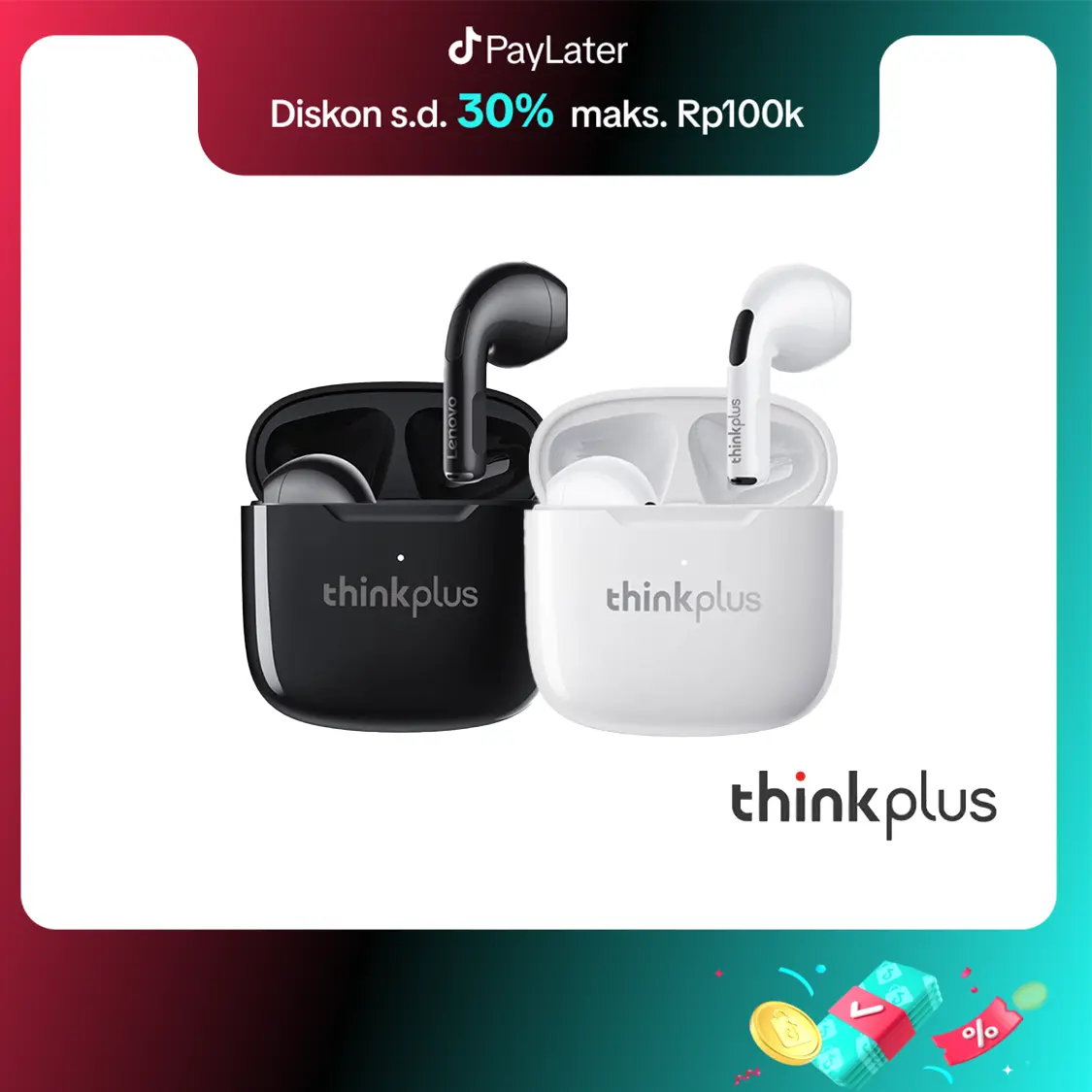 Thinkplus LP1 Headset Earphone Earbuds TWS Bluetooth Wireless Sound Hifi Stereo