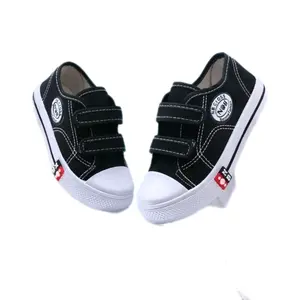 Terbaru///Sepatu Anak Sekolah NB Model Hitam Putih Perekat Tanpa Tali Bahan Canvas TK SD SMP Anti Slip/Anti Licin - Ukuran 28-38