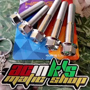 BAUT SET KNALPOT VARIO 125/150 STAINLESS 2KUNCI HENG ORI (5BAUT)