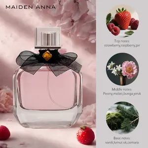 Maiden Anna Parfum Mon Party EDP 100ML Tahan 8 Jam Wangi Floral Manis Segar Aroma Straberi & Jasmine Sambac untuk Wanita Kuping - Botol