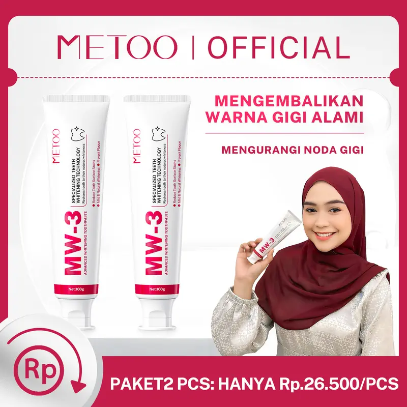 [DOKTIF EXCLUSIVE]METOO MW-3 Advanced whitening Toothpaste 2pcs - Gigi Putih /Bebas Karang Gigi / Pasta Gigi Probiotik / Karang Gigi / Gusi Sensitif / Membersihkan Noda Gigi 0