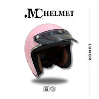 Gambar Helm Motor Bogo Retro JMC Lunor Polos List Chrome Pink Dengan Pet Warna Transparan SNI Pria dan Wanita - Yellow dari JMC Helmet Kota Tangerang 3 Tokopedia