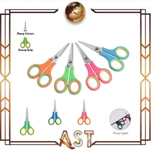 ( GMK-401 ) Gunting Kertas 1 Renteng Macaron Scissors Kecil Tajam Stainless steel Rentengan Warna Warni Serbaguna
