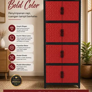 Maestro Bold Color Lemari Plastik minimalis lemari pakaian untuk anak lemari dengan ukuran di tinggi 115 cm