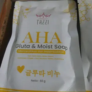 SABUN AHA GLUTA & MOIST SOAP TAZZI SABUN TERBARU