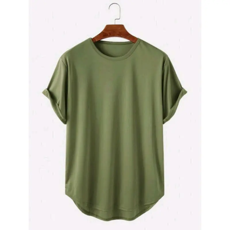 KAOS POLOS LONGLINE KUALITAS PREMIUM/KAOS LONGLINE PRIA/KAOS KURTA LONGLINE DEWASA Abu Hitam Oblong 0