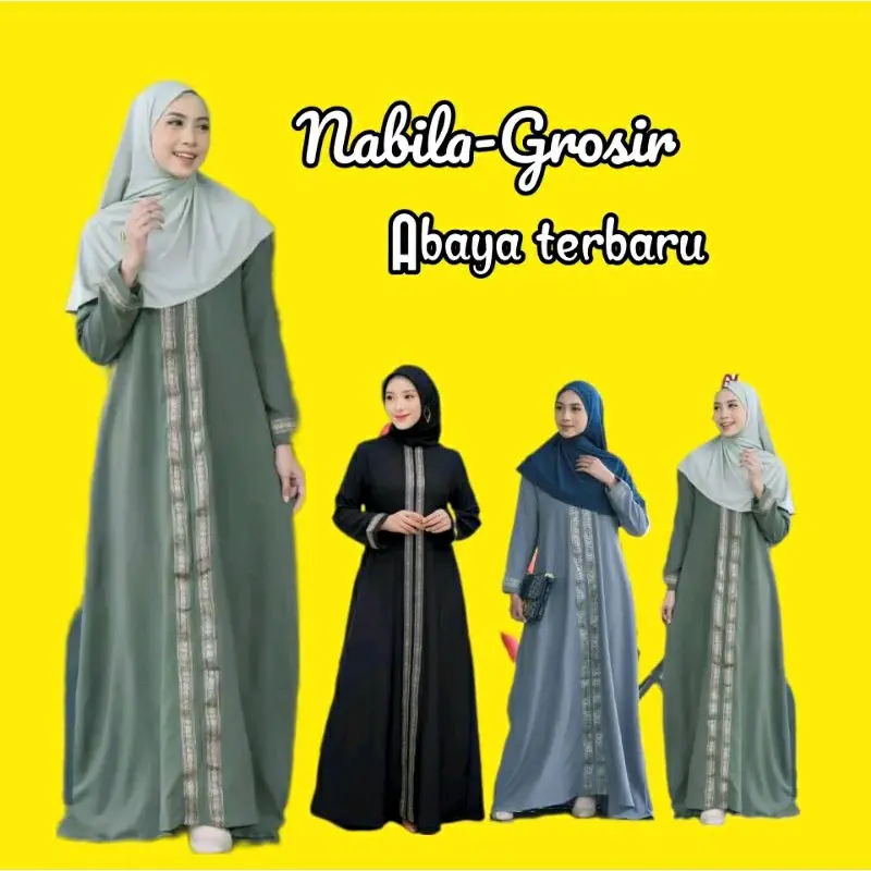 Gamis lebaran Abaya Dubai/Gamis Maxi Jumbo Abaya Renda FF Kekinian/Gamis mewah saudi abaya premium 0