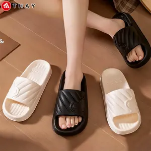 THAY Sandal rumah wanita Sandal EVA lembut Sandal kamar mandi rumah anti selip Sandal jelly slip-on