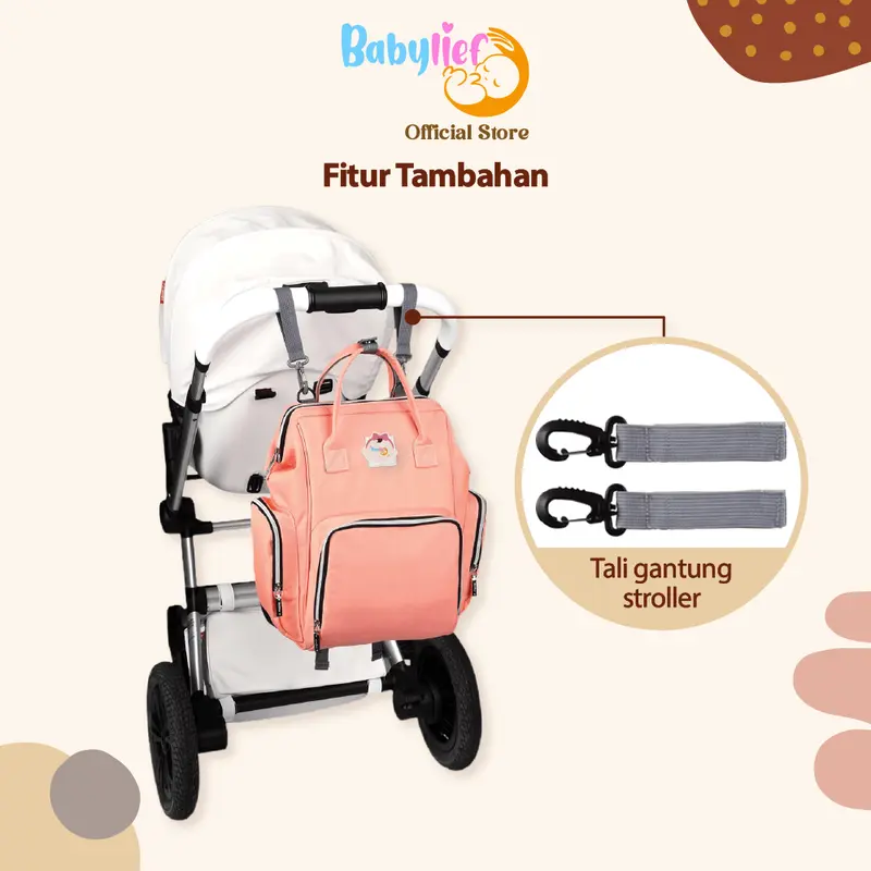 Babylief Maternity Mummy Bag – Diaper Bag Tas bayi multifungsi diaper bag waterproof tas perlengkapan bayi baru lahir tas persalinan BL004 6