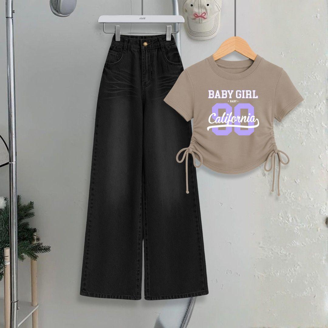 Pakaian Setelan Anak Perempuan Crop Top Model Serut & Celana Jeans Kulot Usia 9-12 Tahun Motif Angka 90 Baby Girl Bahan Tipis Adem Ringan Fashion Pakaian Setelan Anak Perempuan Crop Top Model Serut & Celana Jeans Kulot Usia 9-12 Tahun Motif Angka 90 Baby Girl Bahan Tipis Adem Ringan Fashion