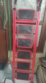 Product Review of Reaim 3-7 Step Tangga Lipat Multifungsi / Tangga Lipat Rumah 4 step dan 5 step / Baja Karbon Tebal Anti Licin Pegangan Tangan Tangga Bisa Dilepas / Household Ladder Tangga Rumah 3/4 Step 1,17M // 1,45M // 1.8M Hitam Merah Putih from ** F**M 0** ** 0