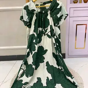 Fuji Motif CLARA Daster Kerut Dada Wanita Panjang Selutut Tidur Busui Bumil Katun Lengan Lonceng Dress Rayon Motif Hits