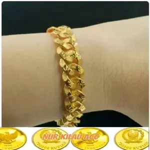 Gelang tangan sisik naga gold lapis bahan koin 91 anti pudar